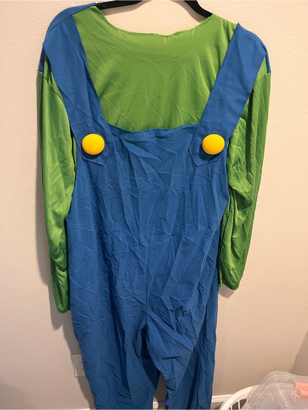Nintendo Green Shirt with Blue Overalls Costume and Yellow Buttons